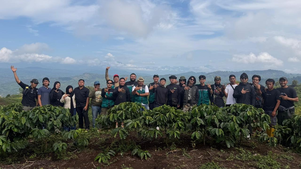 Panen Kopi Robusta Tamiai oleh PPKJ di Desa Tamiai Kerinci saat kegiatan petik merah kopi Jambi