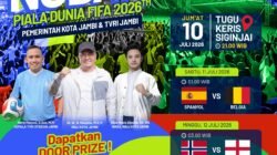 Meriahkan Pesta Pola 2026, Pemkot Jambi dan TVRI Gelar Nobar Piala Dunia di Tugu Keris Siginjai